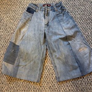 Joshua Samuel recycles Women's Blue Patchwork Jean Shorts
